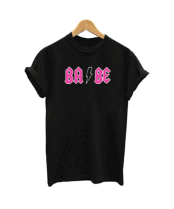 Babe acdc pink logo T Shirt