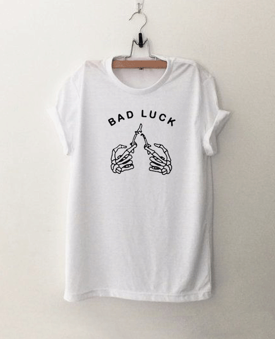 Bad Luck Finger Skull T Shirt