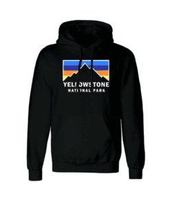 Yellowstone-National Park Retro Mountain Colors Hoodie