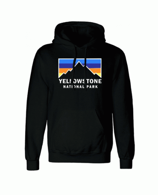 Yellowstone-National Park Retro Mountain Colors Hoodie