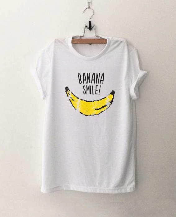 Banana Smile Fruit Print T Shirt