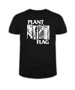 Plant Flag White Print T Shirt