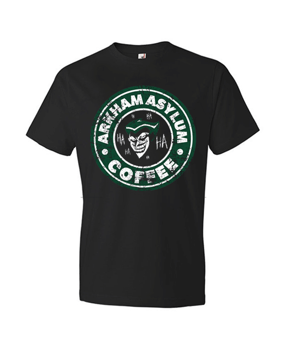The Joker DC Comics Arkham Asylum Starbucks Parody T Shirt