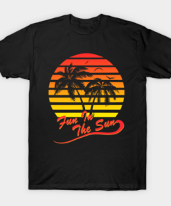 Fun In The Sun 80s Tropical Sunset T-Shirt T Shirt