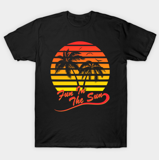 Fun In The Sun 80s Tropical Sunset T-Shirt T Shirt