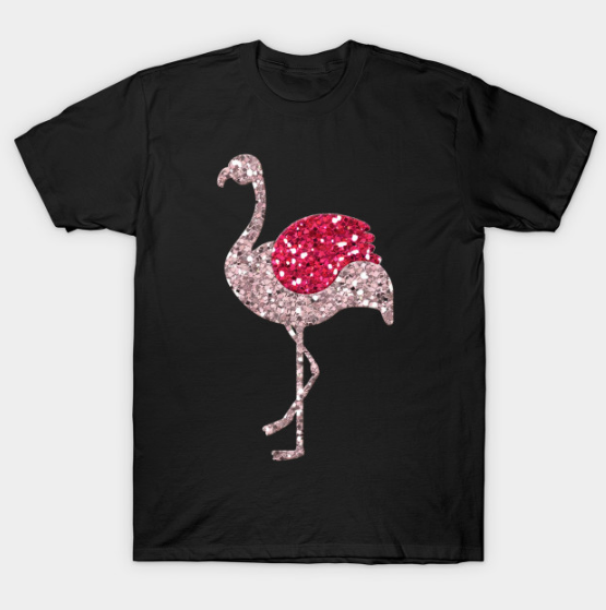 Glitter flamingo T-Shirt T Shirt