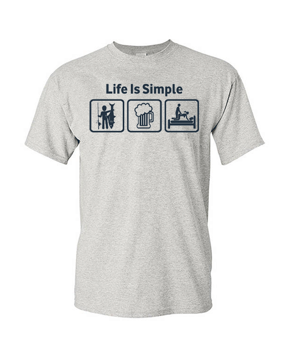 Life is simple Funny Rude Shark Fishing T Shirt