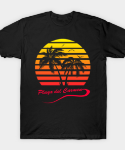Playa del Carmen 80s Sunset T-Shirt T Shirt