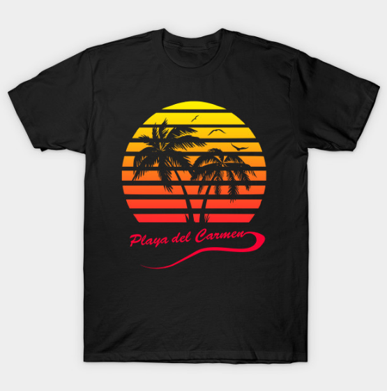Playa del Carmen 80s Sunset T-Shirt T Shirt