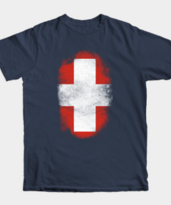 Swiss Flag Souvenir - Distressed Switzerland Design T Shirt