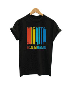 Wichita Kansas California Skyline Vintage T Shirt