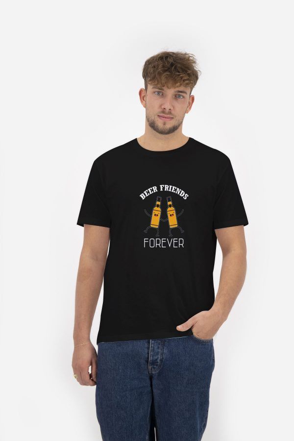Beer-Friends-Forever-T-Shirt-For-Women-And-Men-Size-S-3XL-Black