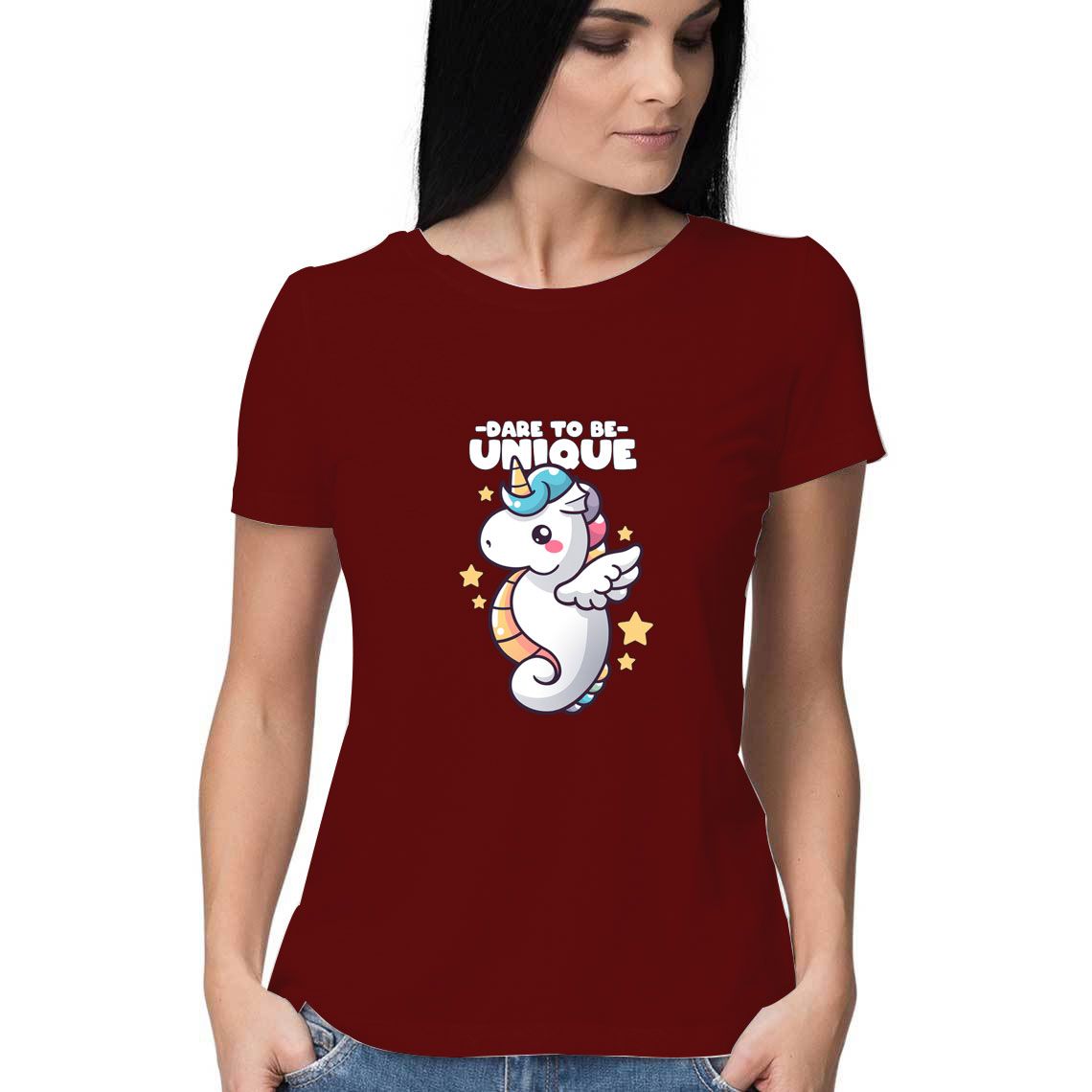 Dare-To-Be-Unique-T-Shirt-Maroon