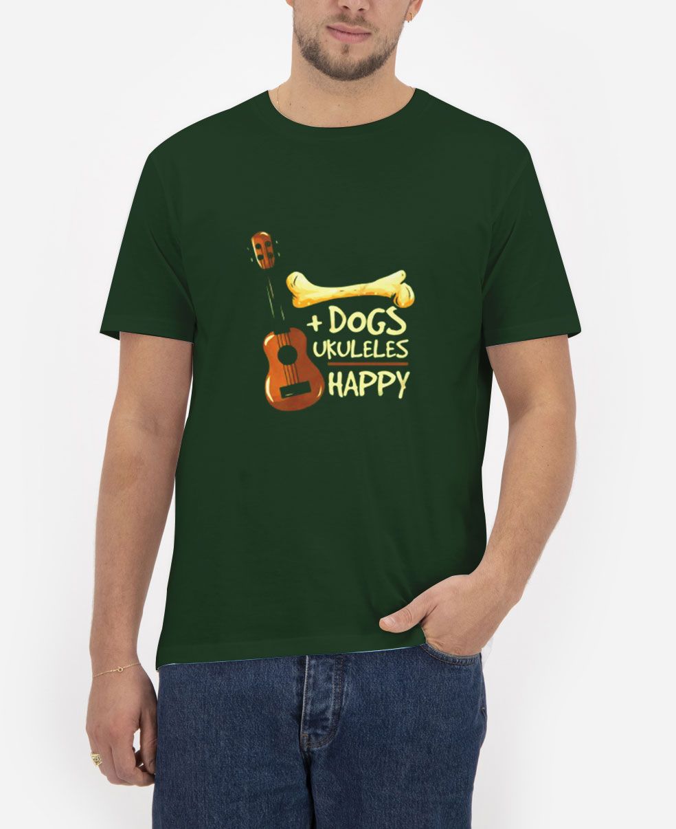 Dogs-Ukulele-happy-T-Shirt-For-Women-And-Men-Size-S-3XL