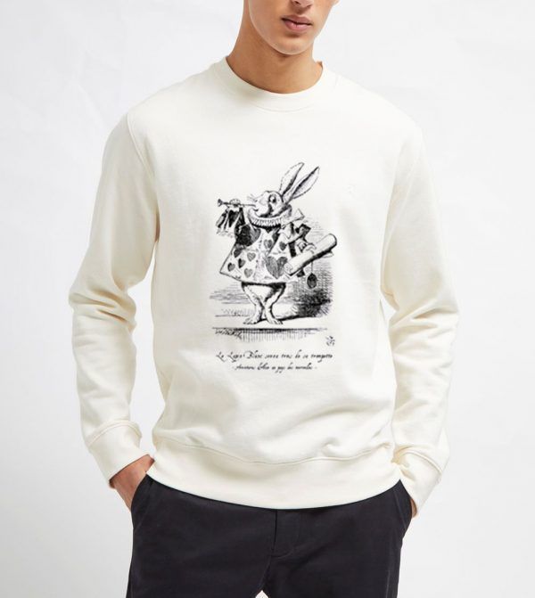 White-Rabbit-Blows-Trumpet-Sweatshirt-Unisex-Adult-Size-S-3XL