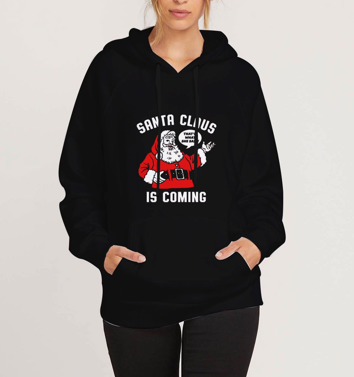 Santa-Claus-is-Coming-Hoodie-Black