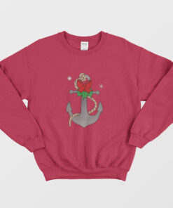 Christmas Anchor With Mistletoe And Red Bow Sweatshirt