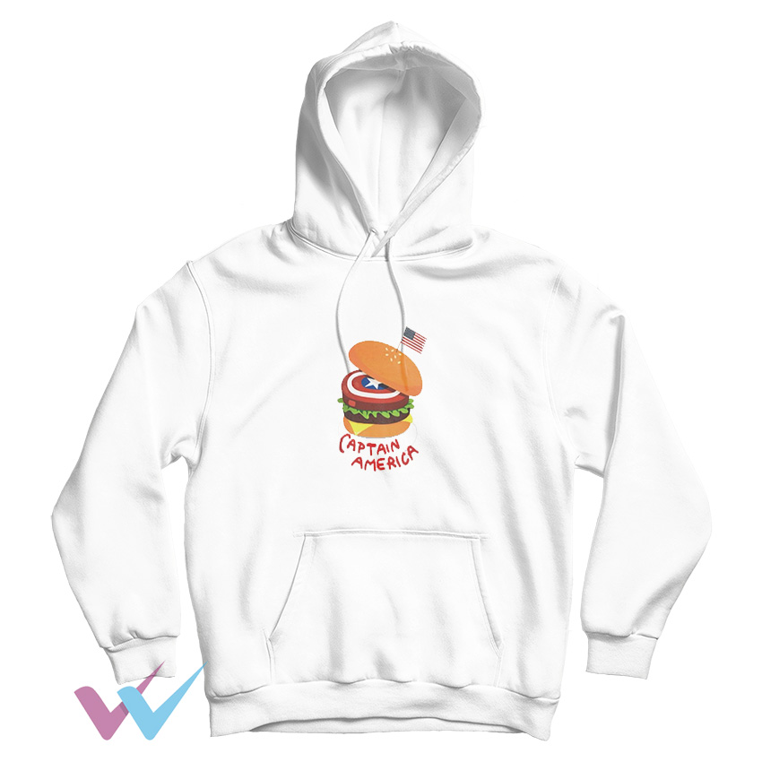 Captain America Burger White Hoodie