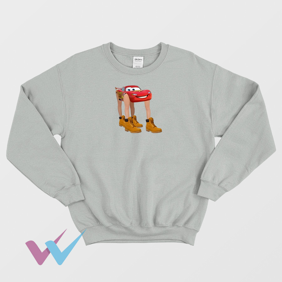 Lightning McQueen With Legs Unique Heavy Cotton Sweatshirt