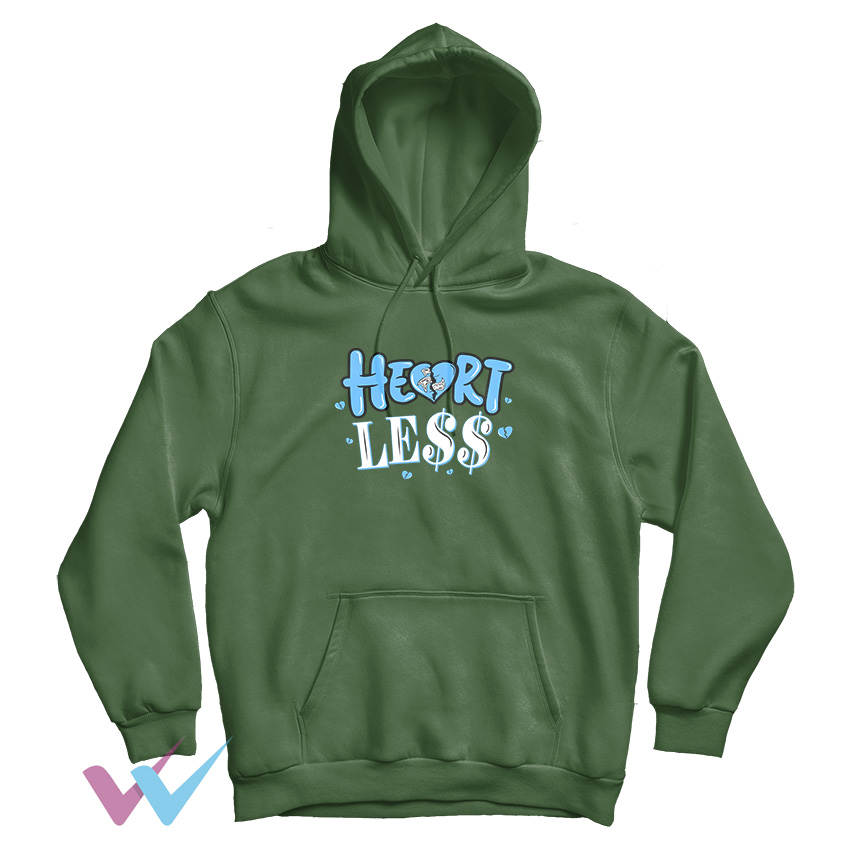 Blue Unique Heart Less Hoodie