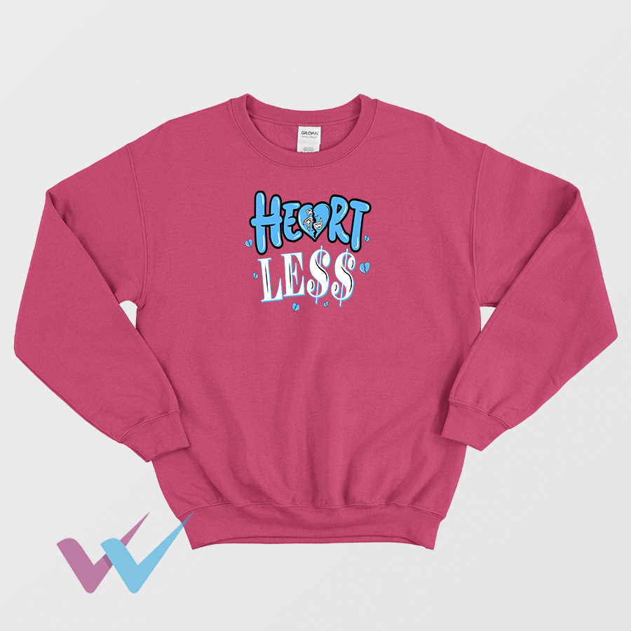 Blue Unique Heart Less Sweatshirt