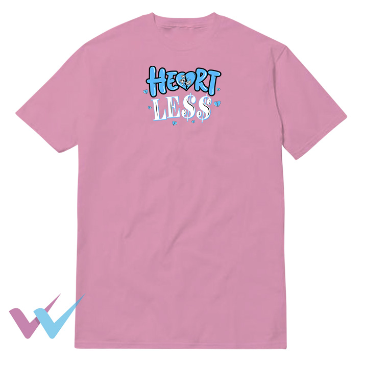 Blue Unique Heart Less T-Shirt