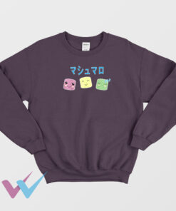 Marshmallow Japanese Writing Kawaii Funny Sweatshirt