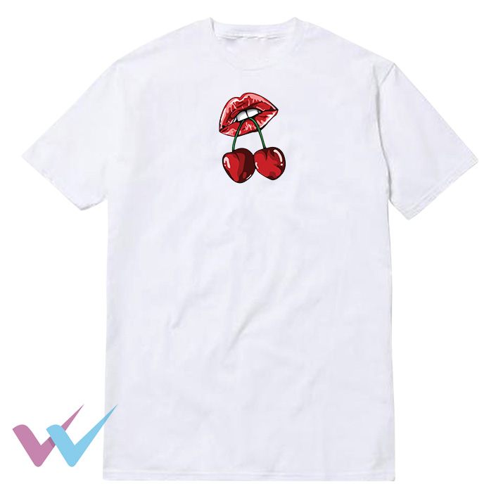 Red Cherry Kiss Clipart T-Shirt