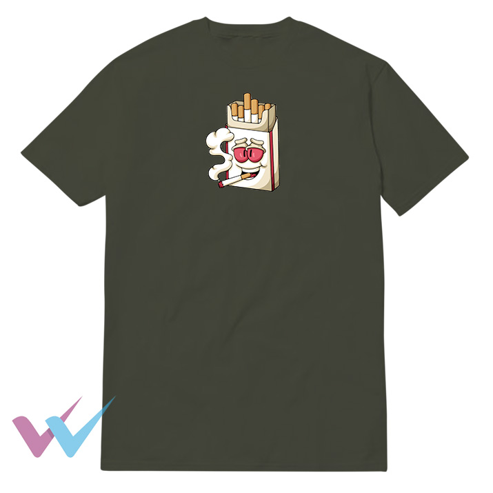 Cigarette Pack Smoke T-Shirt Front