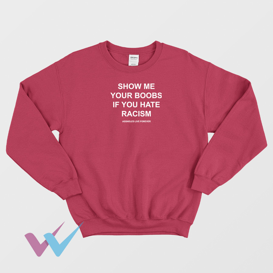 Show Me Your Boobs If You Hate Racism Sweatshirt