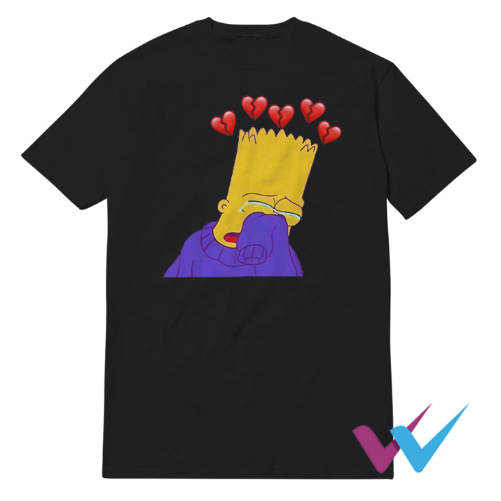 Bart Simpson Sad Broken Heart T-Shirt