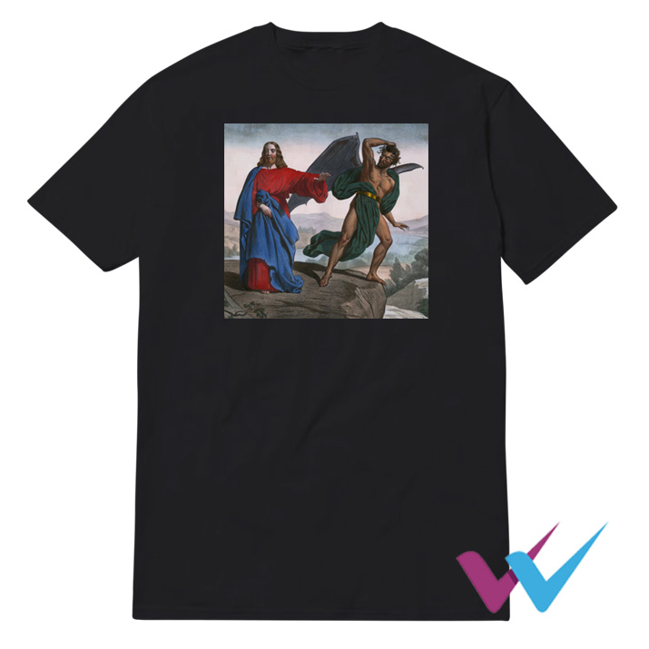 Jesus Satan Tempts Christ On The Mountain T-Shirt